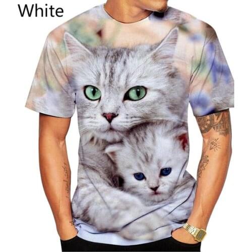 Fashion Lovely Cat 3D Print Tops Men/Women T-Shirt Animal Harajuku Quality Short Sleeve Summer essentials t shirt Streetwear