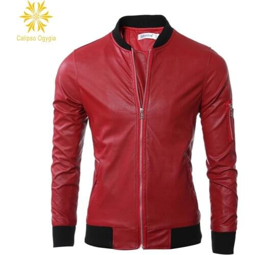New Spring Calipso Ogygia Mens Leather Jacket Slim fit Biker Motorcycle jacket Moto Hombre Casaca De Cuero Hombre M-3XL