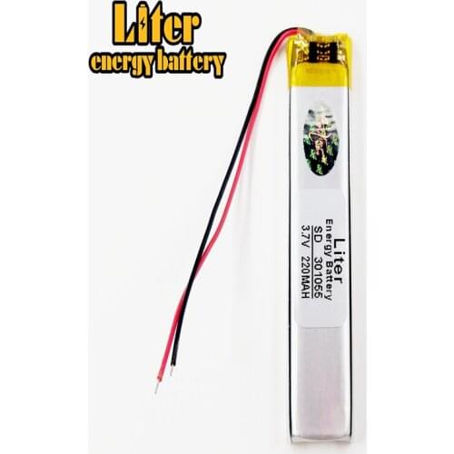 Li-po 3.7V,220mAH,301055 polymer lithium ion / Li-ion battery for smart watch,GPS,mp3,mp4,toy,speaker