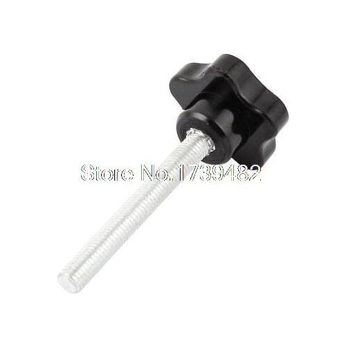M10x80mm Thread 108mm Black Star Head Knob Tightening Screw for Machinery Latche