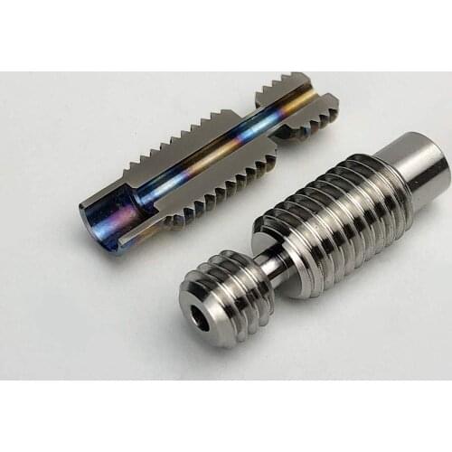 Funssor 2pcs V2.0 1.75mm Titanium V6 heat break, All-Metal V6 hotend titanium throat for PEEK PETG high temperature filament