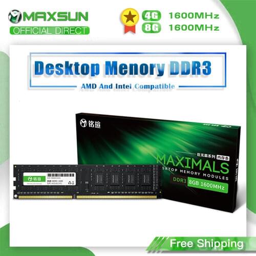 MAXSUN Single Memoria Ram DDR3 4GB/8GB 1600MHz Voltage 1.5V Interface Type 240Pin Lifetime warranty Desktop Dimm For Intel AMD