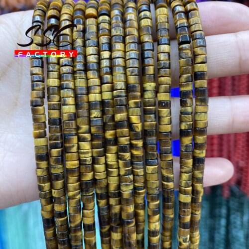 2x4mm Small Natural Yellow Tiger Eye Stone Beads Loose Spacer Beads For Jewelry Making DIY woman bracelet necklace accessories
