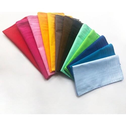 5 pcs/lot Solid Handkerchiefs 100% Cotton Men Handkerchief Square Pocket Handkerchiefs 43*43cm