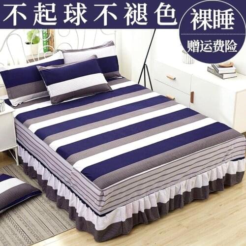2021 New Lace Quilted Mattress Cover Warm Bed Cover 1 Pcs Soft Cotton King Queen Bed Fitted Sheet Not Including Pillowcase