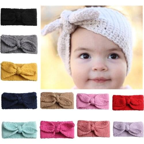 New childrens super cute rabbit ears wool hair band baby knitted earmuffs baby fashion hair band