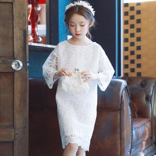 Kids Girl Dress NEW White Toddler Girl Summer Spring Lace Dress4 5 7 9 11 Year Princess Birthday Party Dress Children Clothing
