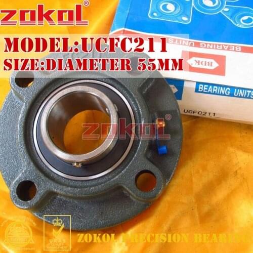 ZOKOL bearing Flange Cartridge Bearing Units UCFC211 TY90511Y Pillow Block Ball Bearing diameter 55mm