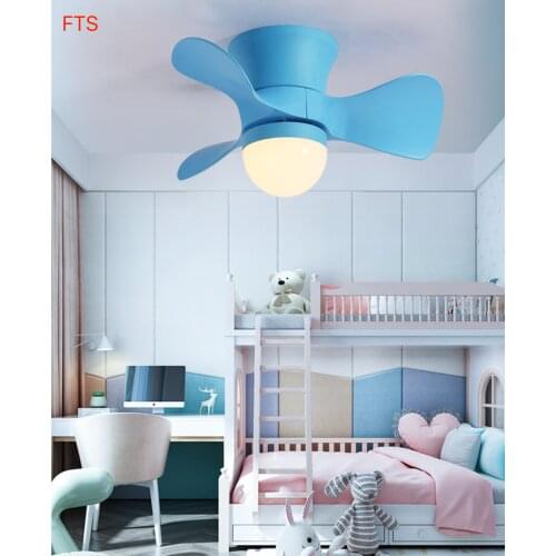 Nordic ceiling fan light restaurant simple modern macarons European three-leaf living room bedroom electric fan chandelier
