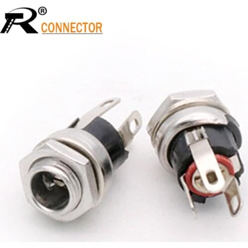 3PCS Metal 5.5 mm x 2.1mm DC Power Jack Socket Female Panel Mount Connector