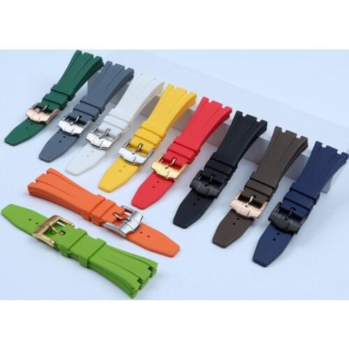 Watch Accessories Band Men Watch Bracelet 27mm Silicone Watch Strap Pin Clasp for AP Audemars Piguet Royal AP15400 26320 26331