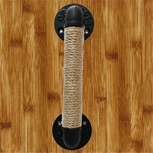 Frniture Handle barn sliding wooden Door Handles European wrought iron black Handle hardware Industrial style antique pipe