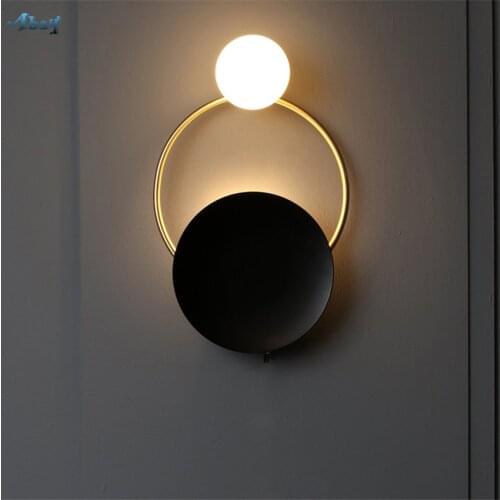Nordic Luxury Glass Ball Wall Lamps Bedroom Living Room Designer Aisle Wall Sconces Lights Modern Restaurant Led Bedside Deco