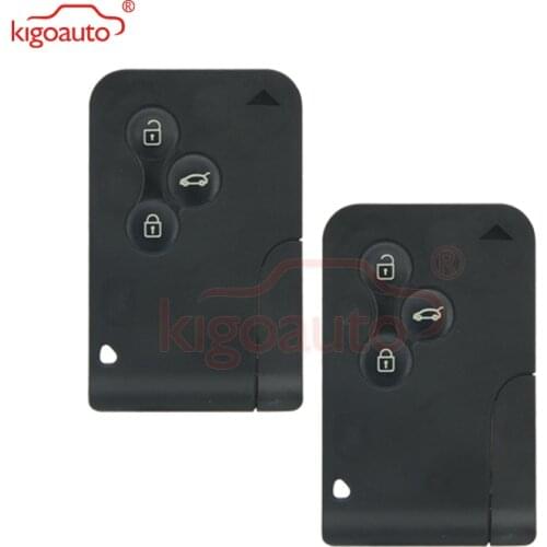 Kigoauto 2pcs for Renault Megane II Megane 2 Scenic II Grand Scenic II 2004 2005 2006 smart Key card 433Mhz PCF7947 3 button