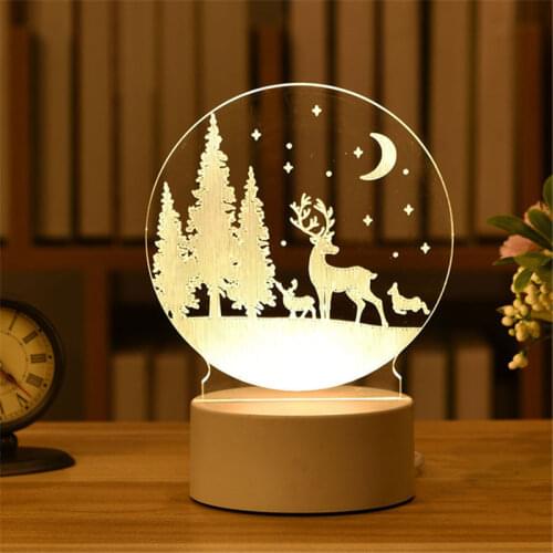 LED Acrylic Night Lights Merry Christmas Decoration for Home Garland Christmas Ornament Navidad 2022 Xmas Gift Happy New Year