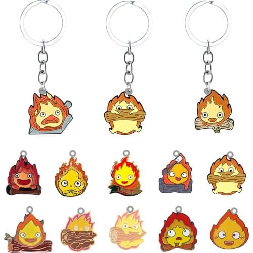 TAFREE Animation Fire Elf Keychain Epoxy Keychain Backpack School Bag Handbag Resin Pendant Jewelry