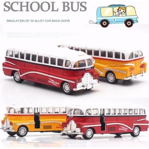 1:28 alloy pull back School bus,high simulation Vintage bus model,toy vehicles,metal diecasts,flashing & musical,free shipping