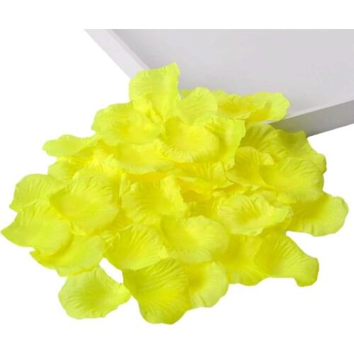 100pcs/lot Lemon yellow Silk Rose Petals Flower Celebration Wedding Party Banquet Decor Many Colors Hot Sale