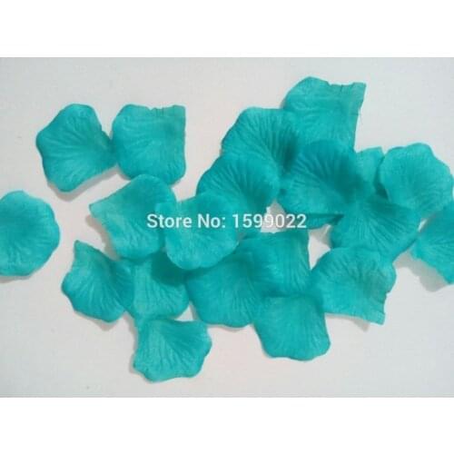 1500pcs 15packs Turquoise Teal Blue Wedding Artificial Polyester Fabric Silk Rose Petals Flower Confetti Party Decoration