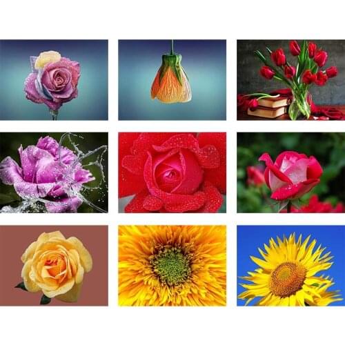 Sunflower DIY Diamond Embroidery Cross Stitch 5D Full Square Round Mosaic Drill Handmade Rhinestone Rose Painting Wall Decor