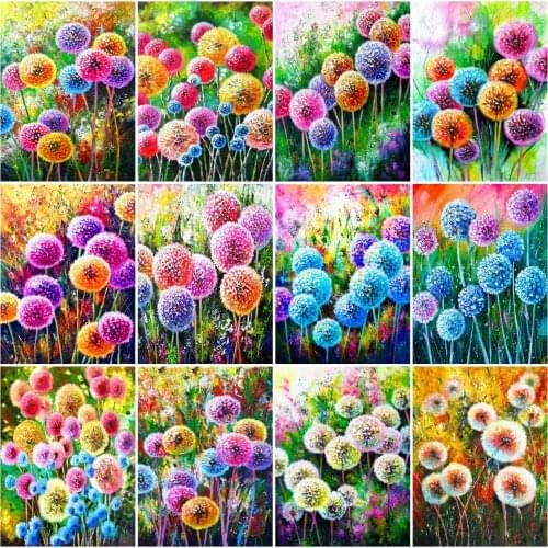 AZQSD Diamond Embroidery Dandelion Mosaic Picture Of Rhinestones Needlework Diamond Painting Flower Cross Stitch Home Decoration