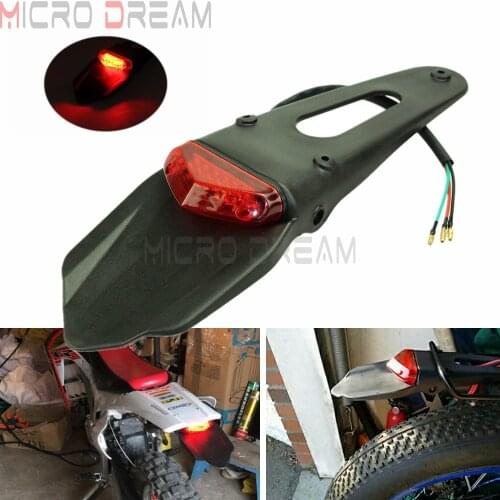 Dirt Bike Rear Fender & Brake Stop Taillight Supermoto Motocross MX Enduro Mudguards LED Tail Light For EXC XCF XCW TE TC KX WRF
