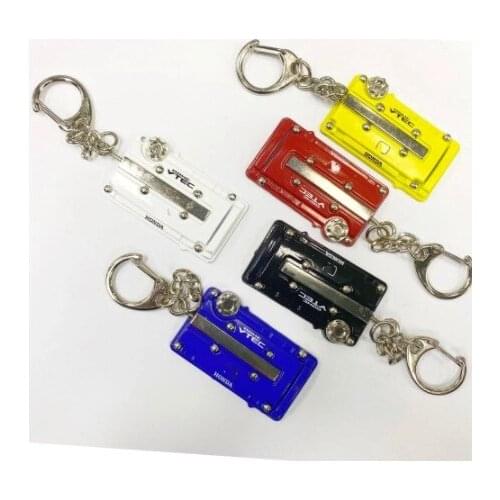 For Honda car keychain metal keyring turbocharged engine cover wheel keychain racing keychain rim keyring