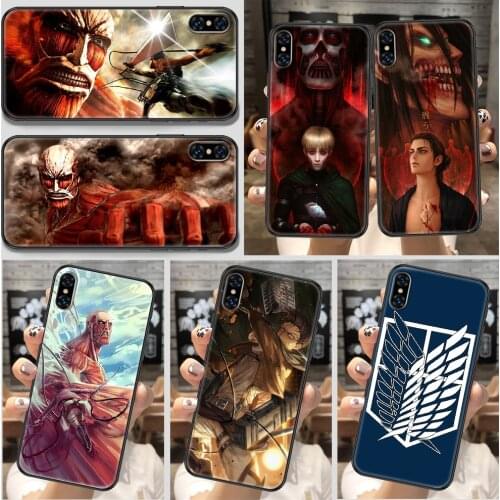 Attack on Titan Phone Case For iphone 5 5S SE 2 6 6S 7 8 11 12 Mini Plus X XS XR Pro Max black silicone Etui fashion cell cover