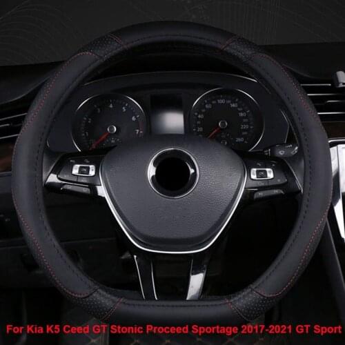 D Type Auto Car Steering Wheel Cover Wrap Volant For Kia K5 Ceed GT Stonic Proceed Sportage 2021 2020 2019 2018 2017 GT Sport