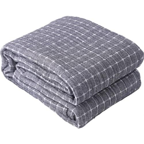 Cotton Gauze Kids Child Sleeper Plaid Blanket Air Condition Quilt Baby Bedspreads Swaddles Blanket