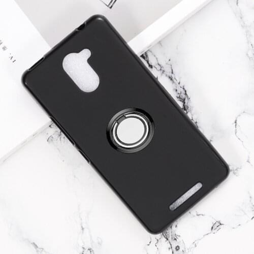 For BQ Aquaris U Plus 5.0" AquarisU UPlus Back Ring Holder Bracket Phone Case Smartphone TPU Soft Silicone Cover