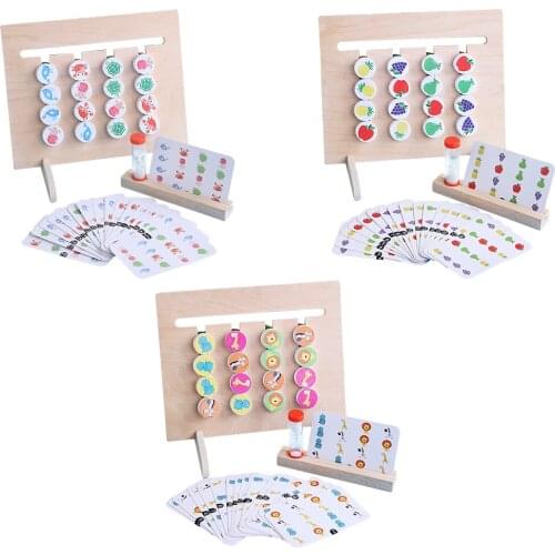 Montessori Preschool Slide Puzzle Board Color Shape Sorting Matching Game Brain Teasers Logical Toy Family Game