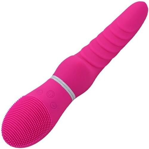 Double Head Double-use G-spot Stimulation Vibration Massage Sex Toys,female Face Wash Cleaner Brush