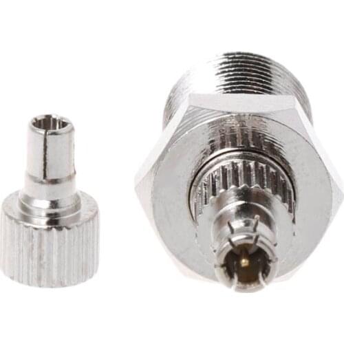 F Female To TS9 & CRC9 Male Plug Coaxial Adapter RF Connector Nickel Plated