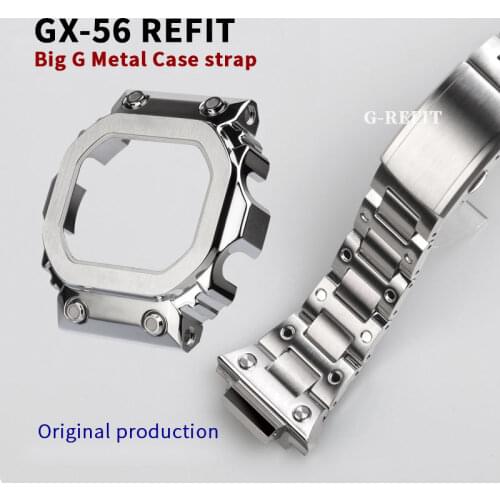 G-Refit GX56 Watch Band/Case GXW56 Bezel Strap 316L Stainless Steel Silver Black Gold Rainbow Repal Tools