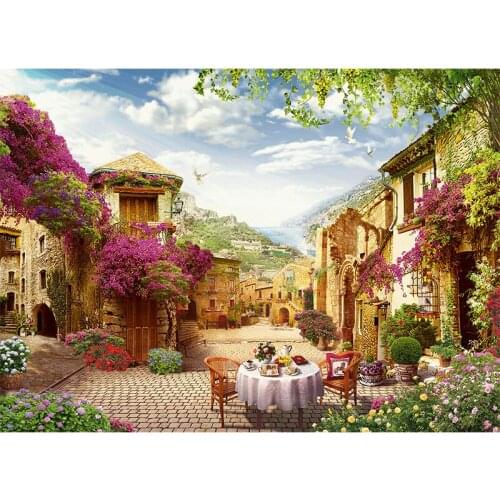 GATYZTORY Garden Town Landscape DIY Painting By Numbers Canvas Colouring Acrylic Painting Fun at Home 60×75 Frame Wall Decor