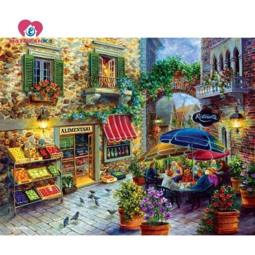Diamond embroidery landscapes streetscape Paintings rhinestones diamonds handicrafts Mosaic pictures diamond picture foamiran