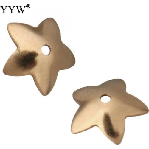 Stainless Steel Bead Cap For Jewelry Diy Making Finding Spacer Flower Star Shaped Bead End Caps Rose Gold Color Hole0.5mm 100pcs