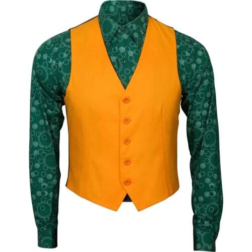 Joker Movie Cosplay Joaquin Phoenix Arthur Fleck Costume Vest Shirt Halloween Party Suit