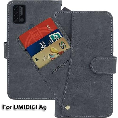 Leather Wallet UMIDIGI A9 Case 6.53" Flip Fashion Luxury Front Card Slots Cases Cover Business Magnetic Phone Bags
