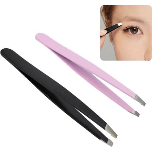 Mayitr Stainless Steel Eyebrow Tweezer Slant Tip Facial Hair Remover For Beauty Tool
