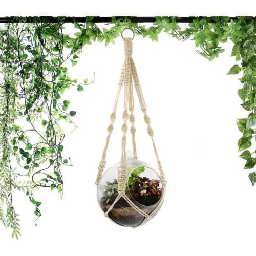 Vintage Plant Hanger Double Handmade macrame Layer Handmade Tassel decoration countyard garde Flowerpot Holder Basket