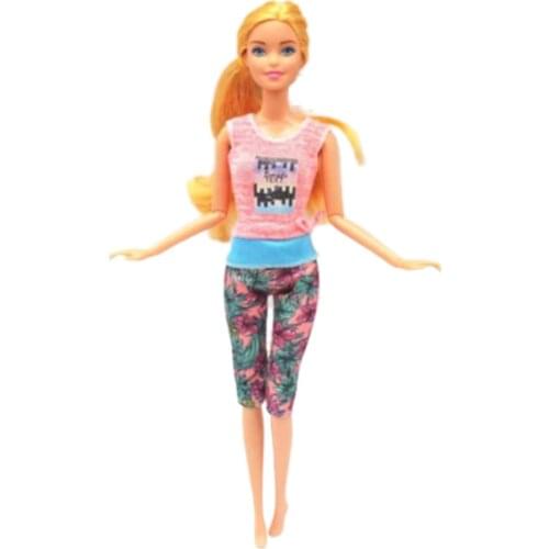 Fashion 1/6 BJD Doll Outfit Pink Tank Vest Floral Trousers For Barbie Dolls Clothes Set Children 11.5" Dollhouse Accessories Toy