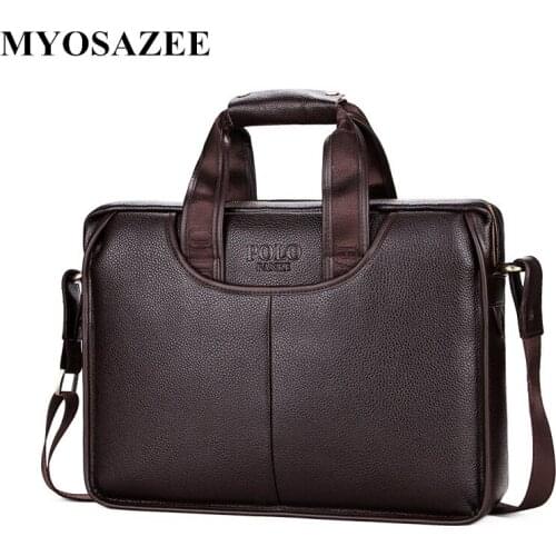 MYOSAZEE Mens Briefcases PU Leather Men Crossbody Bags Business Male Messenger Shoulder Bags Travel Maleta