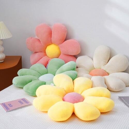 Little Daisy Throw Pillow Lovely Flower Shape Seat Cushion Stretchy Soft Sofa Pillows Office Chair Cushions Girls Plush Toy Gift