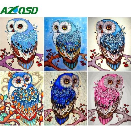 AZQSD Paint By Numbers Animal Drawing On Canvas Handpainted Painting Art 40x50cm DIY Coloring By Numbers Owl Home Decoration