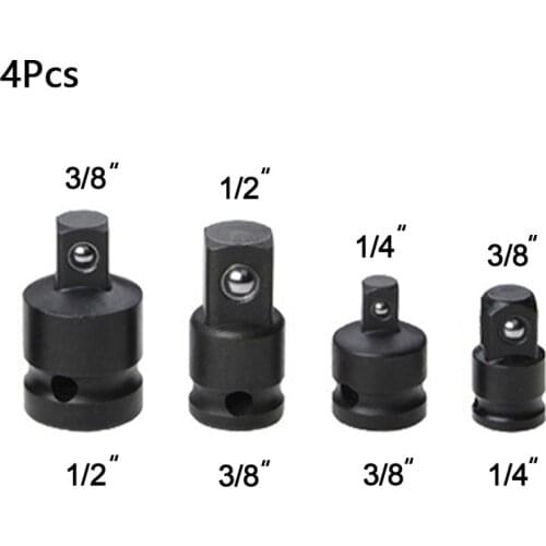 4Pcs 1/4" 3/8" 1/2" Drive Socket Set Pneumatic Air Impact Wrench Socket Adapter Ratchet Socket Joint Hand Repair Tools