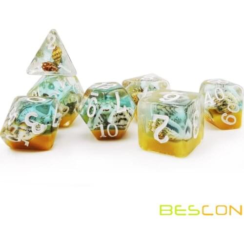 Bescon BeachTime Dice Set, Novelty RPG 7-dice Set in Brick Box Packing