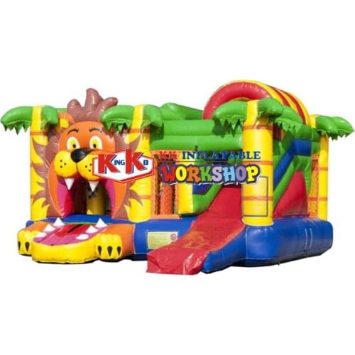 Multiplay Lion Park Inflatable Jumper Bouncy Castle/ Cheap Bounce House With Slide Combo