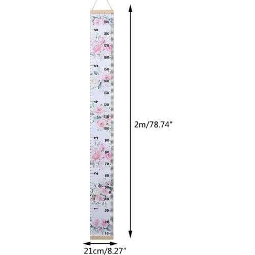 Kids Growth Chart Wall Decor Cartoon Animal Hanging Removable Child Height Ruler